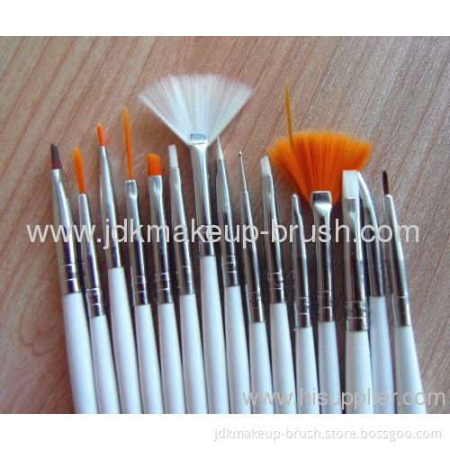 High Quality 15pcs Nail Brush Set With White Handle